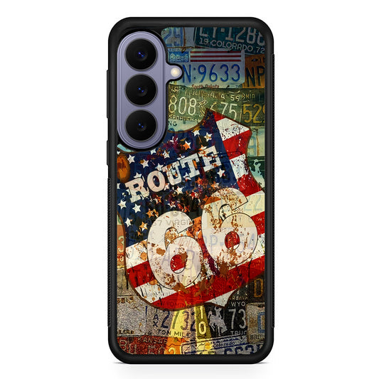 Route 66 Classic Plate Samsung Galaxy S26 Case | Durable Rubber Case for Samsung Galaxy S26