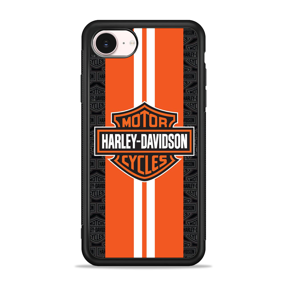 Harley Davidson Orange Stripe White iPhone 17e Case - Silicone Case