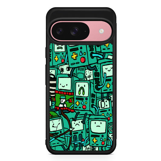 Adventure Time BMO Pattern Google Pixel 9 Case | Google Pixel 9 Protective Rubber Case