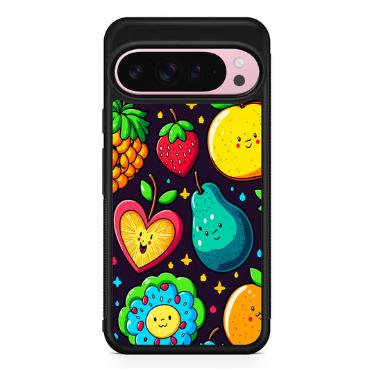 Cute Colorful Fruit Cartoon Google Pixel 9 Pro XL Case | Protective Cover