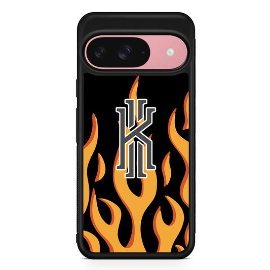 Kyrie Irving Burning Logo Google Pixel 9 Case | Google Pixel 9 Protective Rubber Case