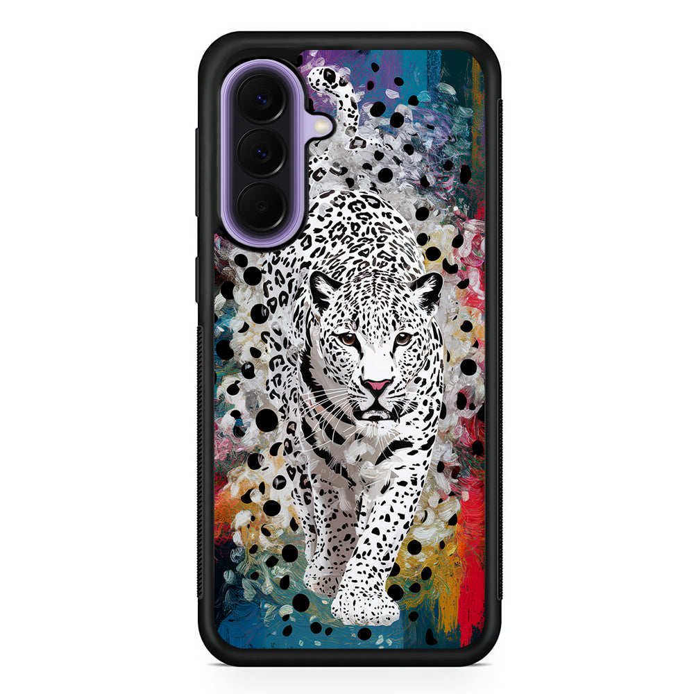 A White Leopard Painting Samsung Galaxy A57 Case | Slim Samsung Galaxy A57 Rubber Case