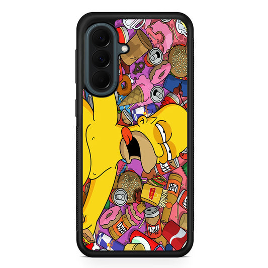 Homer Simpson Faint From Being Full Samsung Galaxy A37 Case | Samsung Galaxy A37 Rubber Phone Case