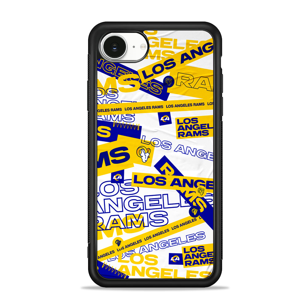 NFL Los Angeles Rams Logo Pattern iPhone 16e Case | Protective Phone Cover