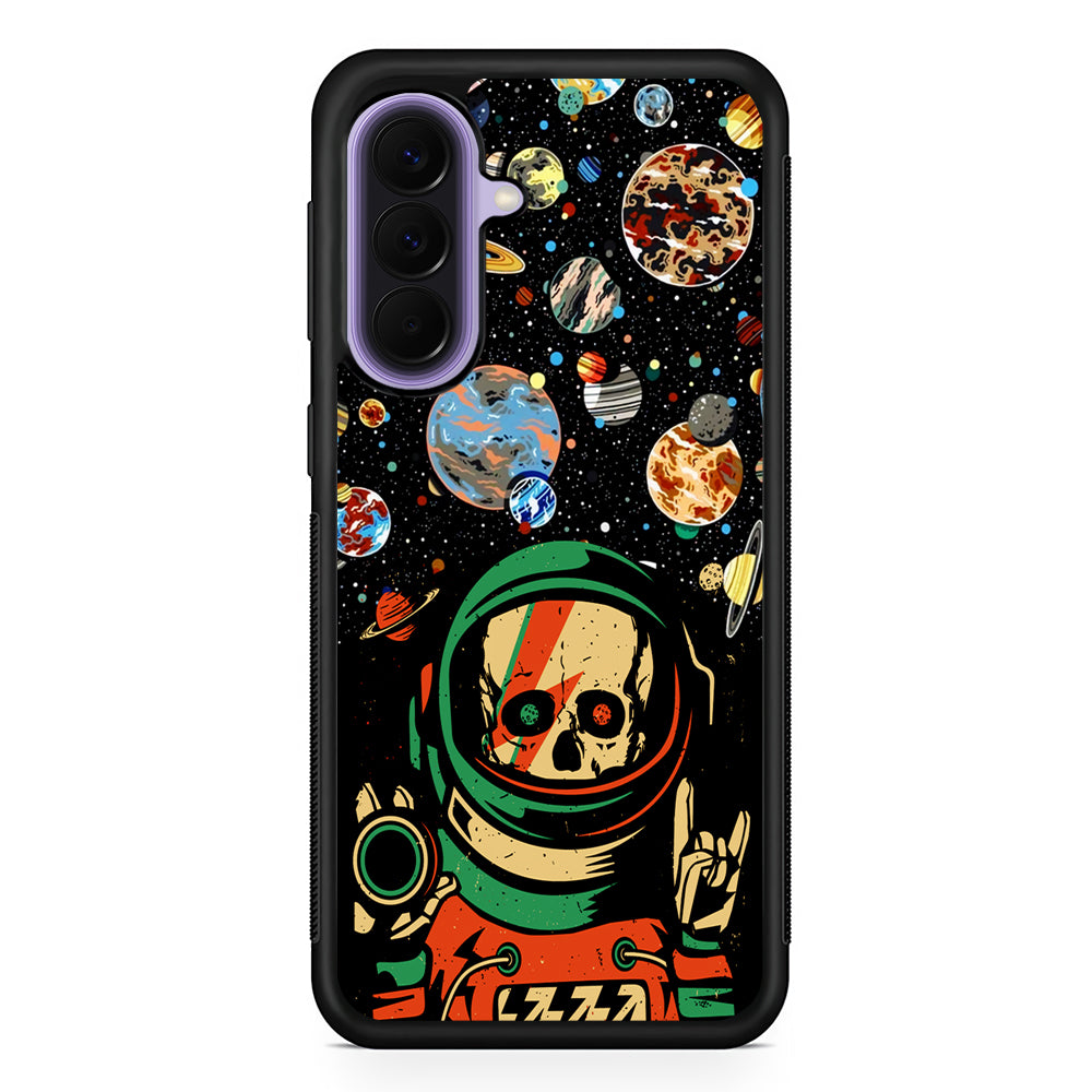 Astro Skull on The Space Samsung Galaxy A57 Case | Slim Samsung Galaxy A57 Rubber Case