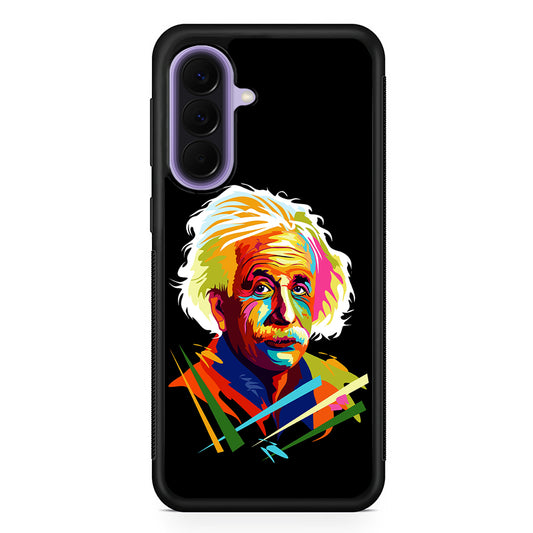 Albert Einstein Pop Art Black Samsung Galaxy A57 Case | Slim Samsung Galaxy A57 Rubber Case