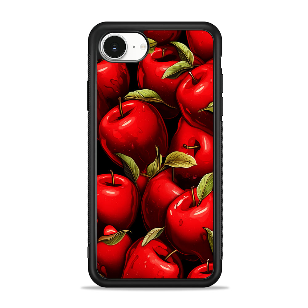 A Red Apple with Leaves iPhone 16e Case | Protective Phone Cover