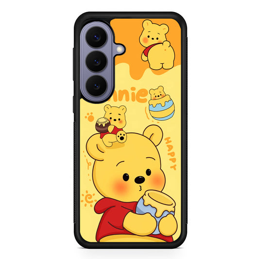 Cute Winnie The Pooh Happy Samsung Galaxy S26 Case | Durable Rubber Case for Samsung Galaxy S26