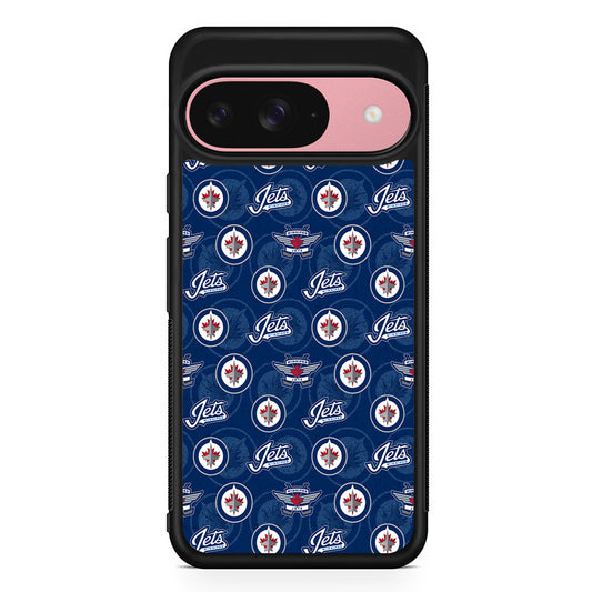 NHL Winnipeg Jets Pattern Google Pixel 9 Case | Google Pixel 9 Protective Rubber Case