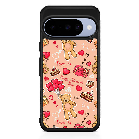 Valentine’s Day with Teddy Bears Google Pixel 10 Case | Google Pixel 10 Rubber Protective Case