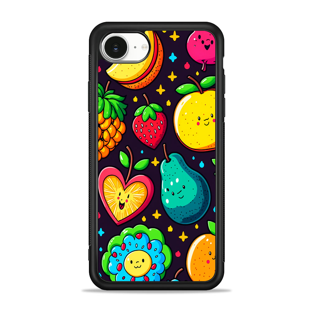 Cute Colorful Fruit Cartoon iPhone 16e Case | Protective Phone Cover
