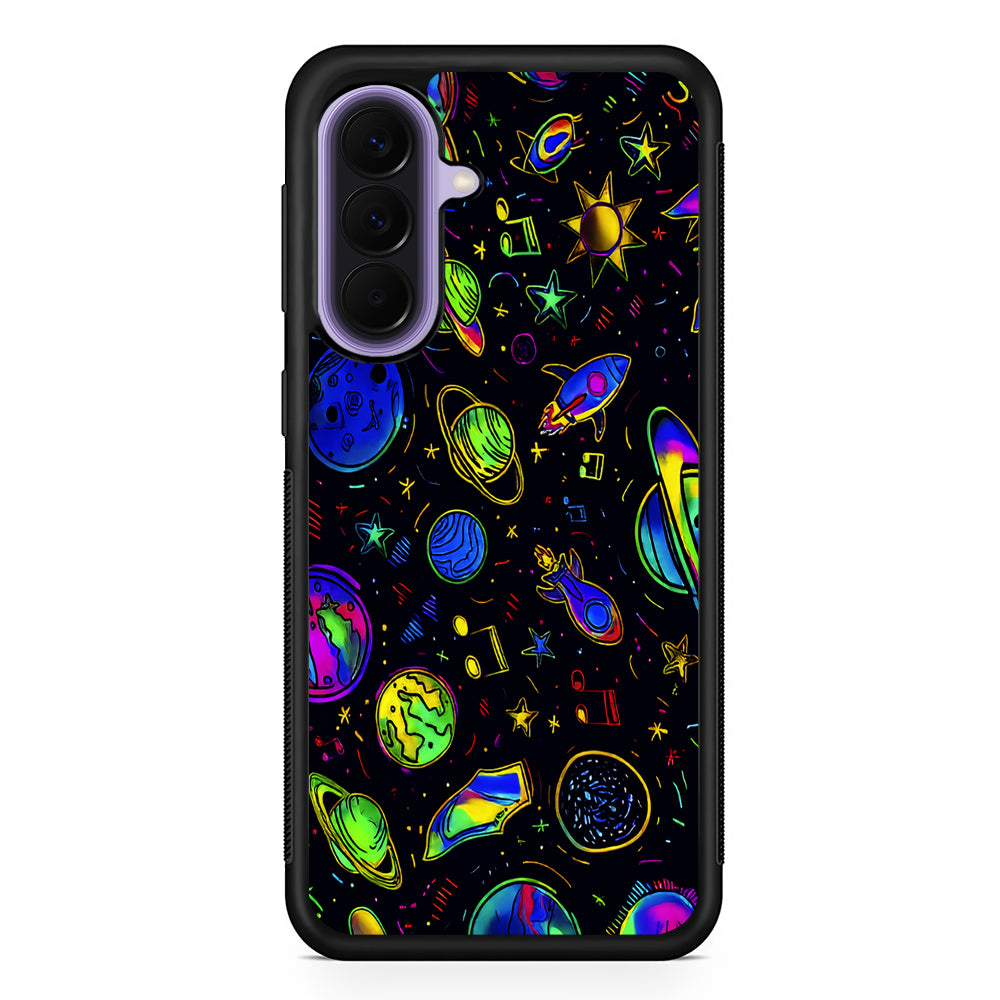 Space Planets and Spaceships Samsung Galaxy A57 Case | Slim Samsung Galaxy A57 Rubber Case