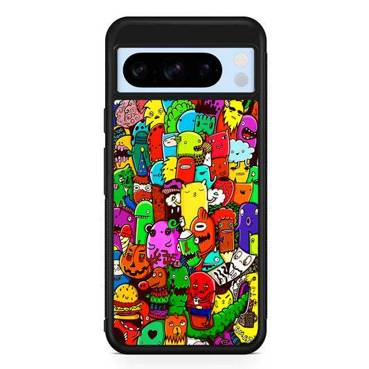 Cartoon Doodle Drawing Art Google Pixel 8 Pro Case | Slim Rubber Case for Google Pixel 8 Pro