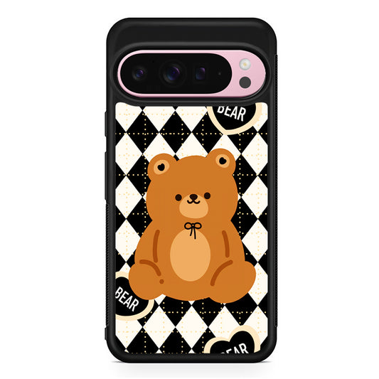 Bear and Black Flanel Google Pixel 9 Pro XL Case | Protective Cover