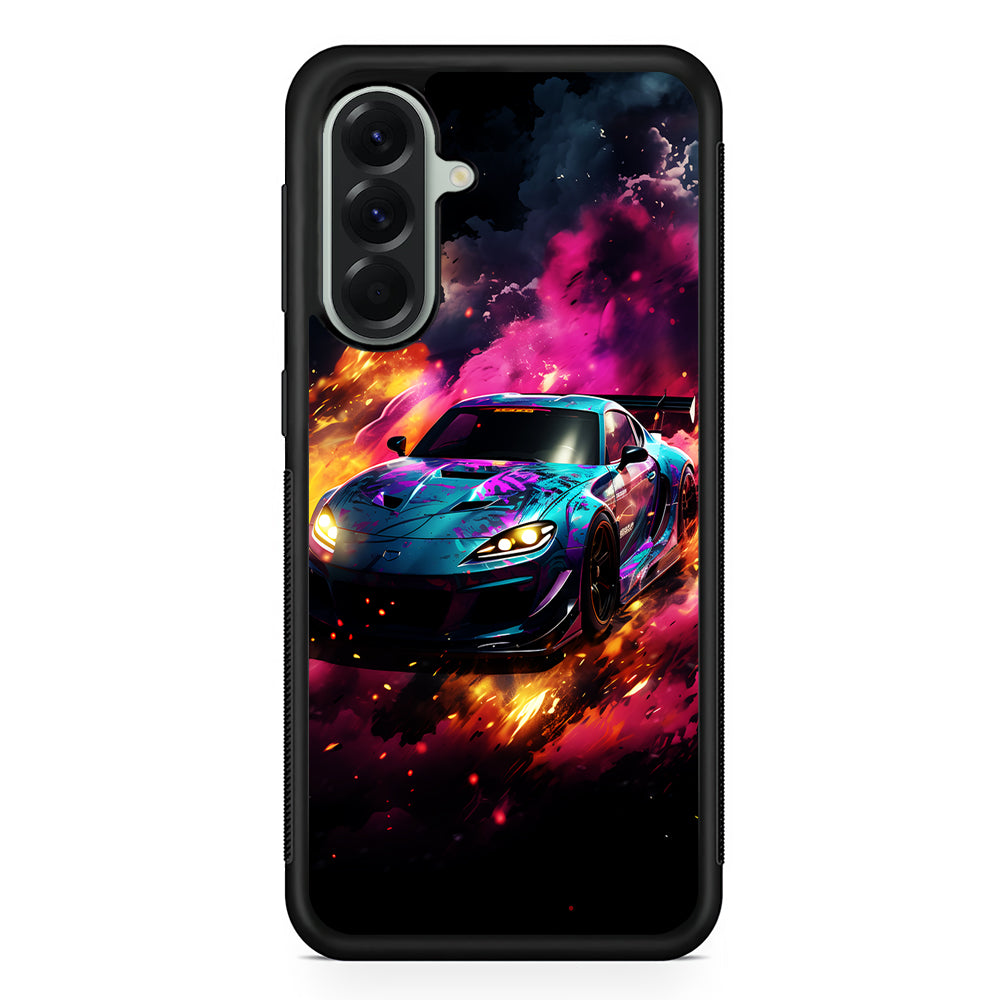 Car City Drift Smoke Samsung Galaxy A56 Case | Samsung Galaxy A56 Protective Rubber Case