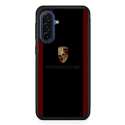 Porsche Logo Stripe Maroon Samsung Galaxy A17 Case | Samsung Galaxy A17 Protective Rubber Case
