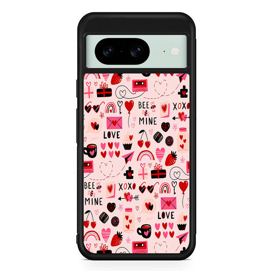 Valentine’s Day Love Pattern Google Pixel 8 Case | Durable Protective Cover for Google Pixel 8