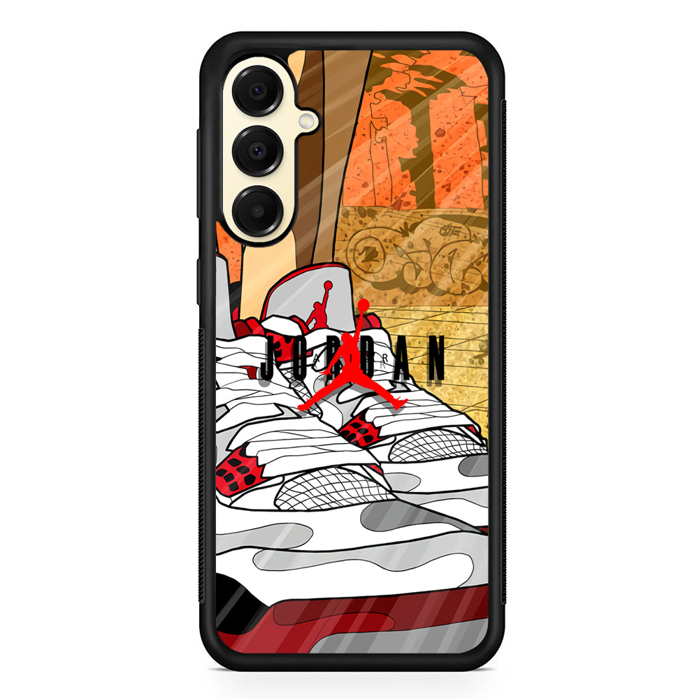 Air Jordan The Cartoon Shoes Samsung Galaxy A16 Case | Slim Rubber Case for Samsung Galaxy A16