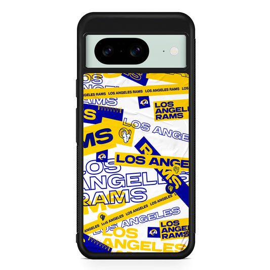 NFL Los Angeles Rams Logo Pattern Google Pixel 8 Case | Durable Protective Cover for Google Pixel 8