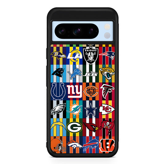 All NFL Football Logo Google Pixel 8 Pro Case | Slim Rubber Case for Google Pixel 8 Pro