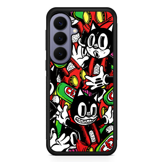 Felix The Cat Club Party Samsung Galaxy S26 Case | Durable Rubber Case for Samsung Galaxy S26