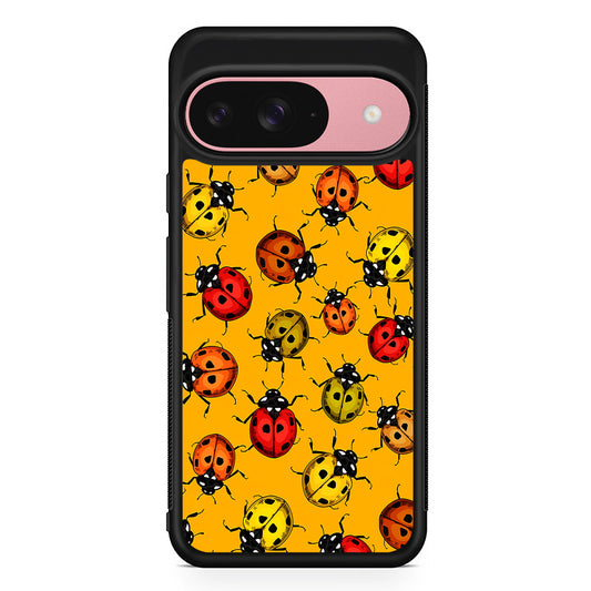 Colorful Ladybugs Pattern Google Pixel 9 Case | Google Pixel 9 Protective Rubber Case