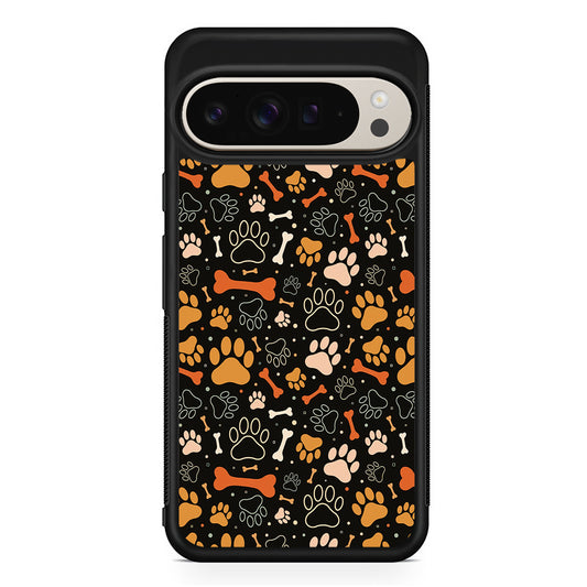 Dog Footprints and Bones Google Pixel 9 Pro Case | Slim Protective Cover