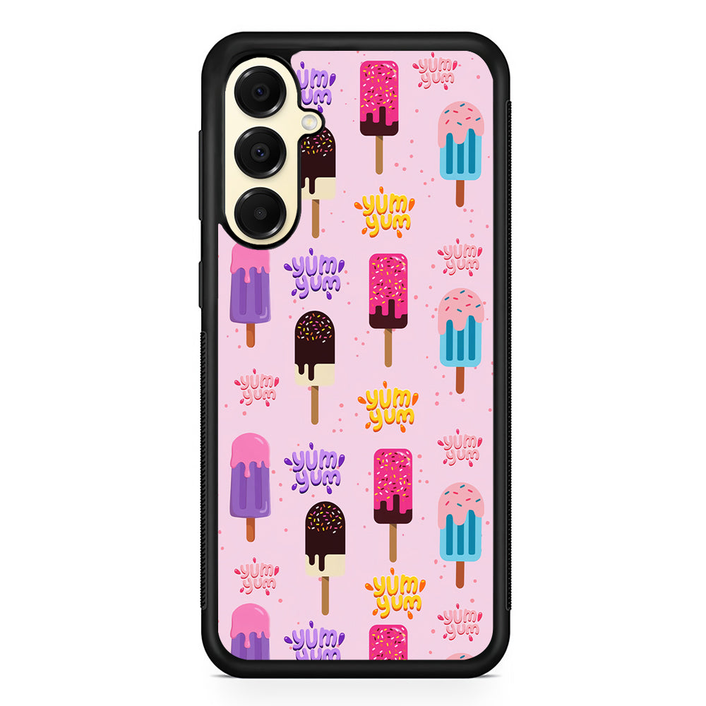Pink Colourful Cute Ice Cream Samsung Galaxy A16 Case | Slim Rubber Samsung Galaxy A16 Case