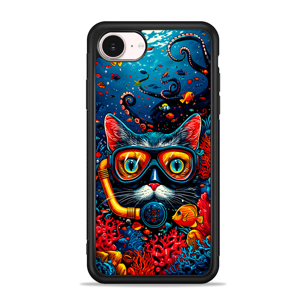 Kitty Cat Under The Sea iPhone 17e Case - Silicone Case