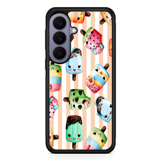 Cute Face Ice Cream Stick Samsung Galaxy S26 Case | Durable Rubber Case for Samsung Galaxy S26