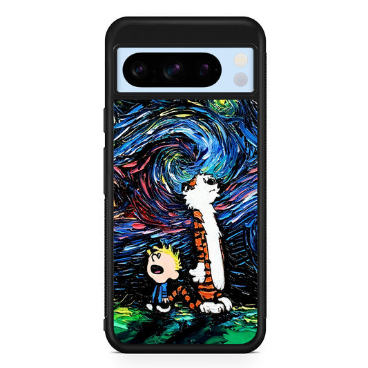 Calvin and Hobbes Starry Night Google Pixel 8 Pro Case | Slim Rubber Case for Google Pixel 8 Pro