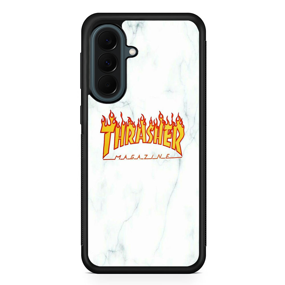 Thrasher White Marble Samsung Galaxy A37 Case | Samsung Galaxy A37 Rubber Phone Case