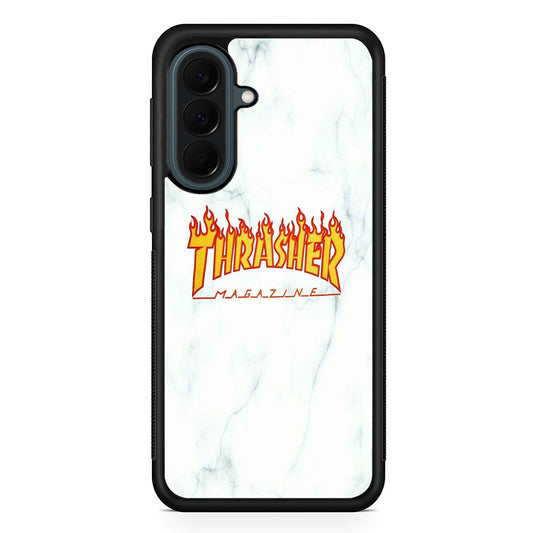 Thrasher White Marble Samsung Galaxy A37 Case | Samsung Galaxy A37 Rubber Phone Case
