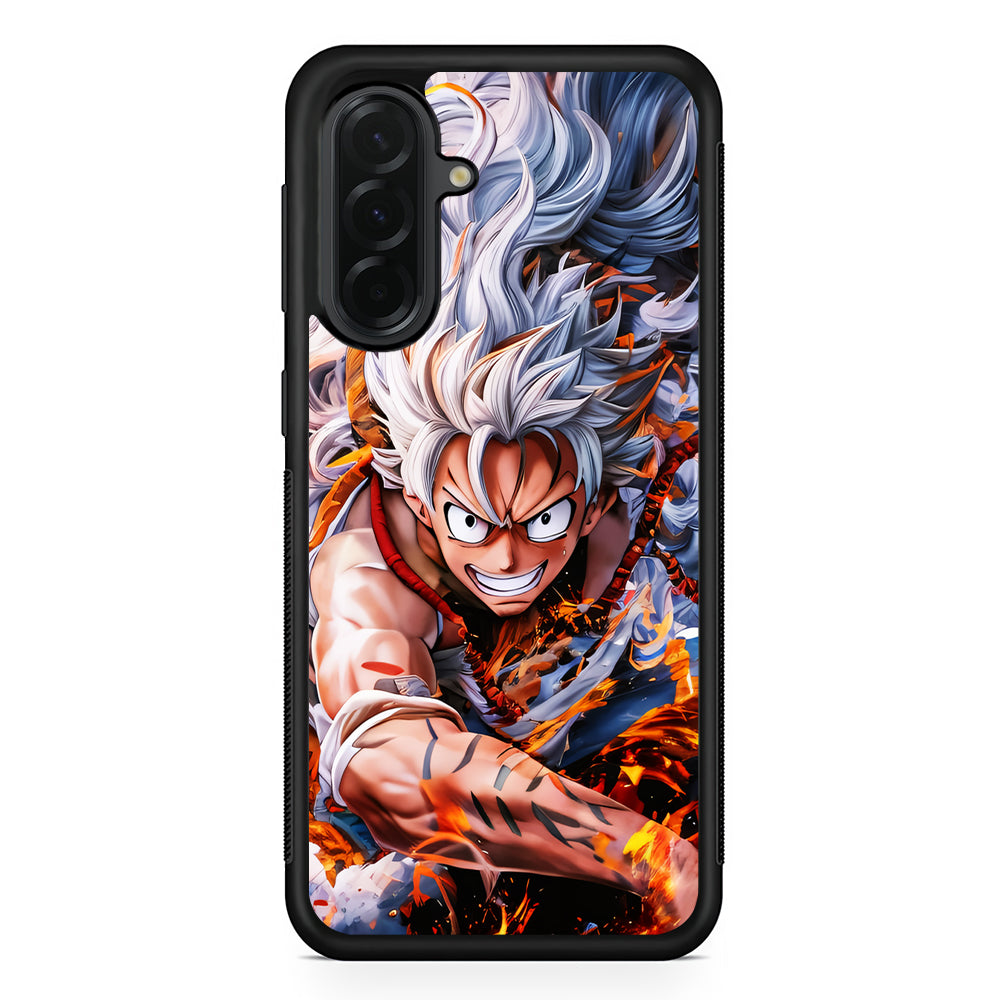 One Piece Luffy Gear 5 Samsung Galaxy A36 Case | Protective Rubber Cover