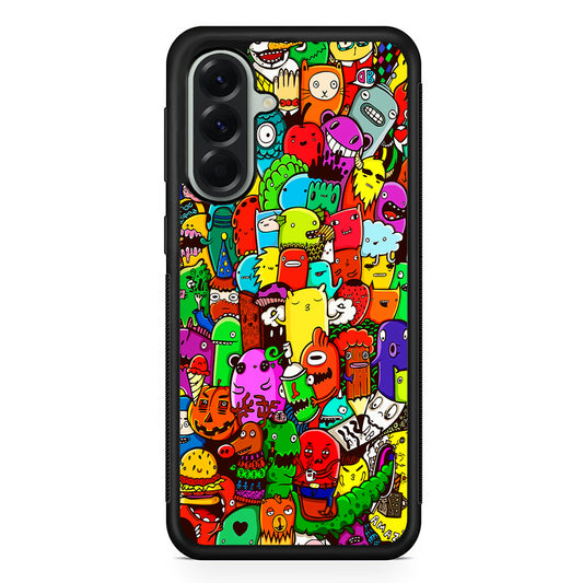 Cartoon Doodle Drawing Art Samsung Galaxy A56 Case | Samsung Galaxy A56 Protective Rubber Case