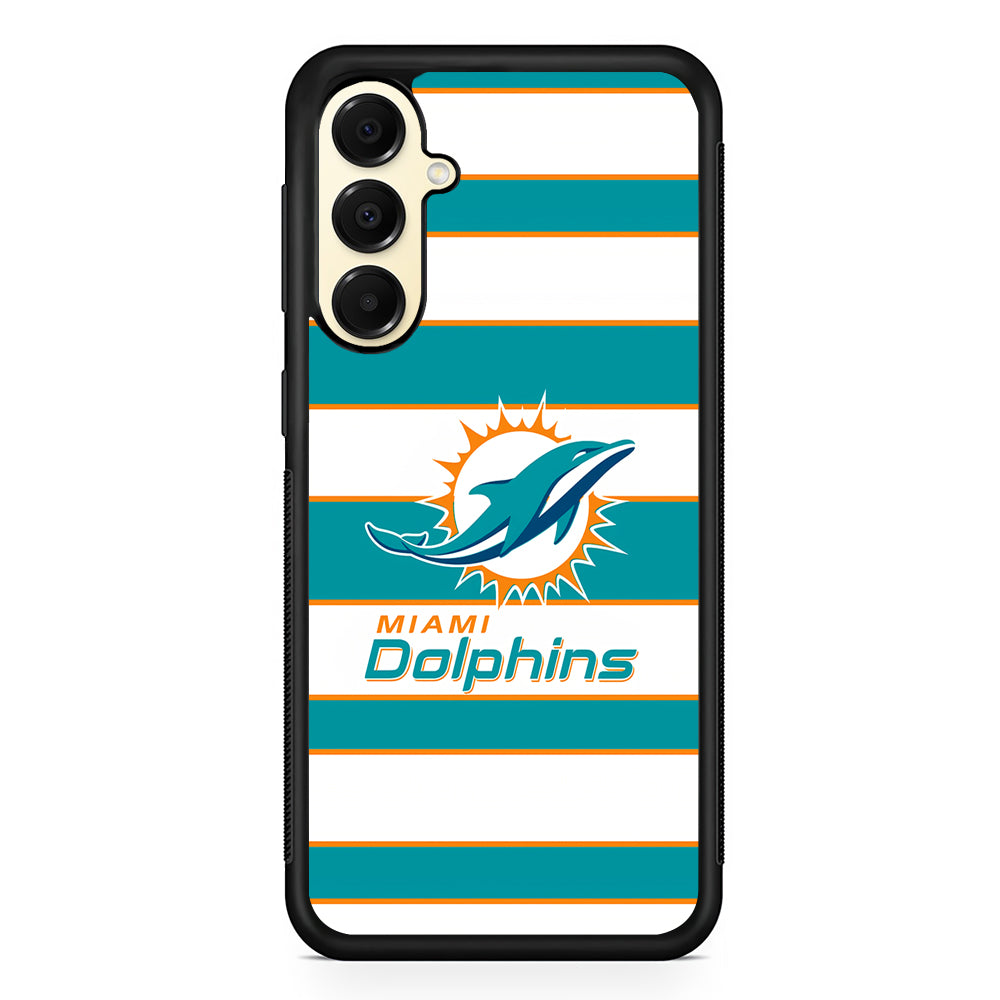 NFL Miami Dolphins White Stripe Samsung Galaxy A16 Case | Slim Rubber Samsung Galaxy A16 Case
