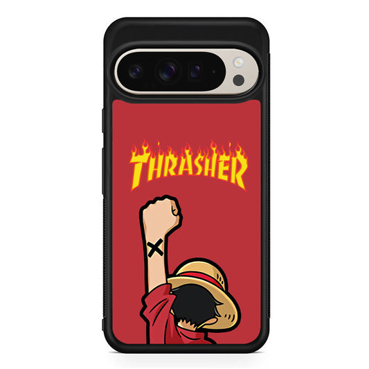 Thrasher Maroon Luffy Google Pixel 9 Pro Case | Slim Protective Cover