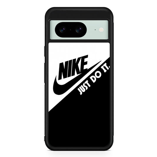 Nike White Black Combination Google Pixel 8 Case | Slim Rubber Case for Google Pixel 8