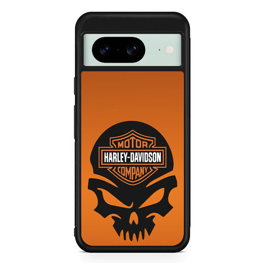 Harley Orange Skull Emblem Google Pixel 8 Case | Slim Rubber Case for Google Pixel 8