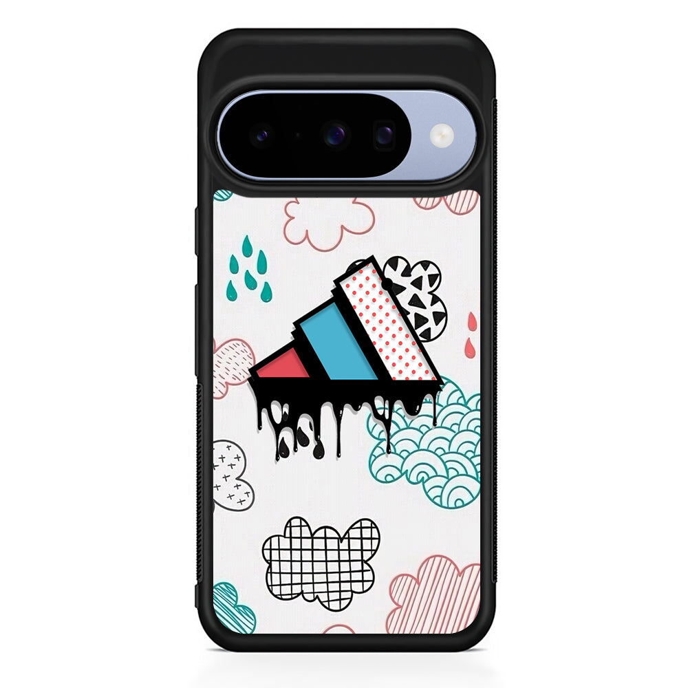 Adidas Clouds Art Google Pixel 10 Case | Google Pixel 10 Rubber Protective Case
