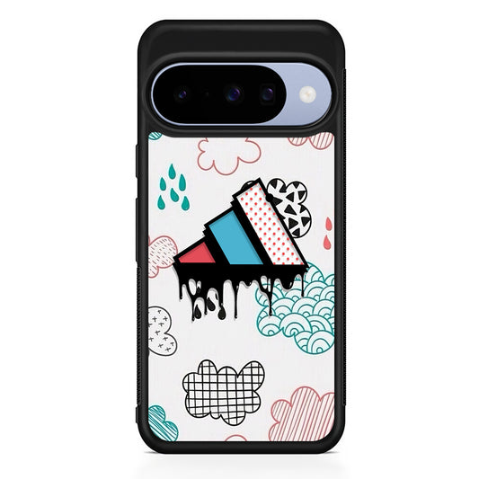 Adidas Clouds Art Google Pixel 10 Case | Google Pixel 10 Rubber Protective Case