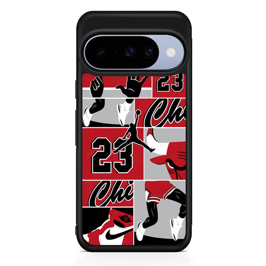 Air Jordan Team Collage Backdrop Google Pixel 10 Case | Google Pixel 10 Rubber Protective Case