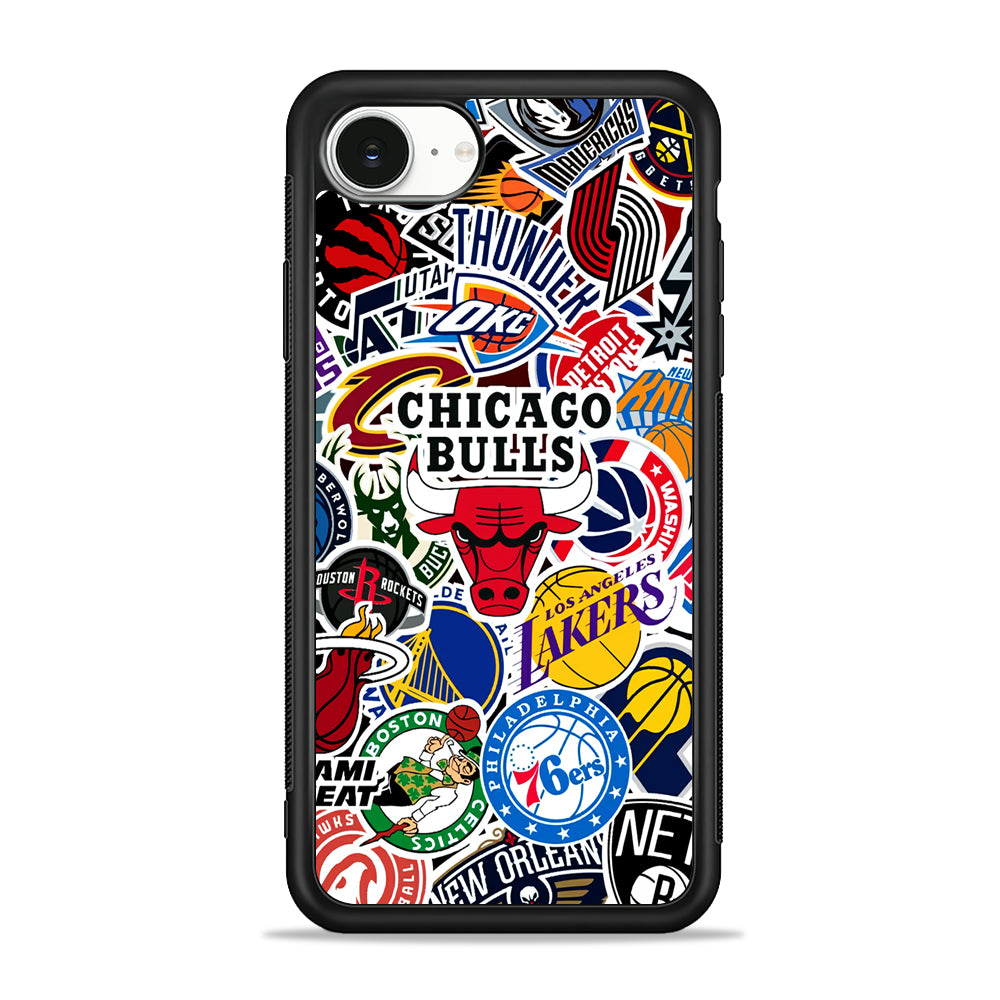 Collection of NBA Club logos iPhone 16e Case | Protective Phone Cover