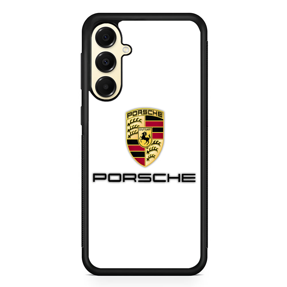 Porsche White Emblem Samsung Galaxy A16 Case | Custom Protective Samsung Galaxy A16 Case