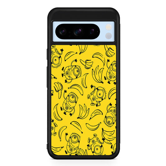 Minions and Banana Yellow Google Pixel 8 Pro Case | Slim Rubber Case for Google Pixel 8 Pro
