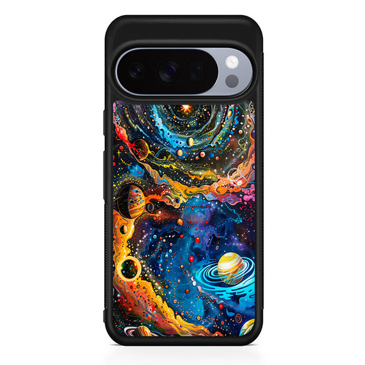 Colorful Galaxy Many Planets Google Pixel 10 Pro Case | Slim Google Pixel 10 Pro Rubber Case