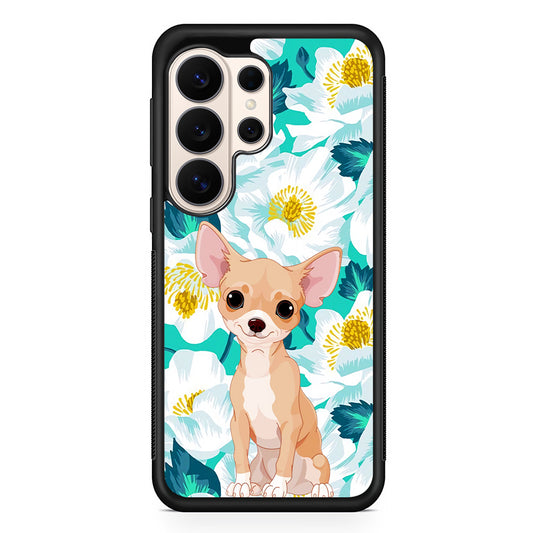 Chihuahua Dog Flower Blue Samsung Galaxy S26 Ultra Case | Slim Protective Case for Samsung Galaxy S26 Ultra