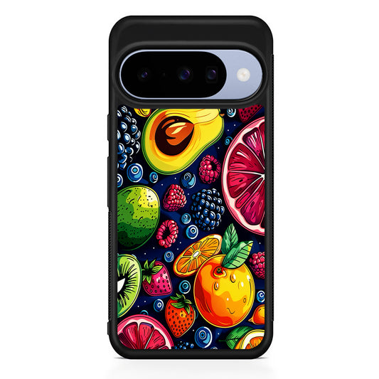 Colorful Mixed Sweet Fruits Google Pixel 10 Case | Google Pixel 10 Rubber Protective Case