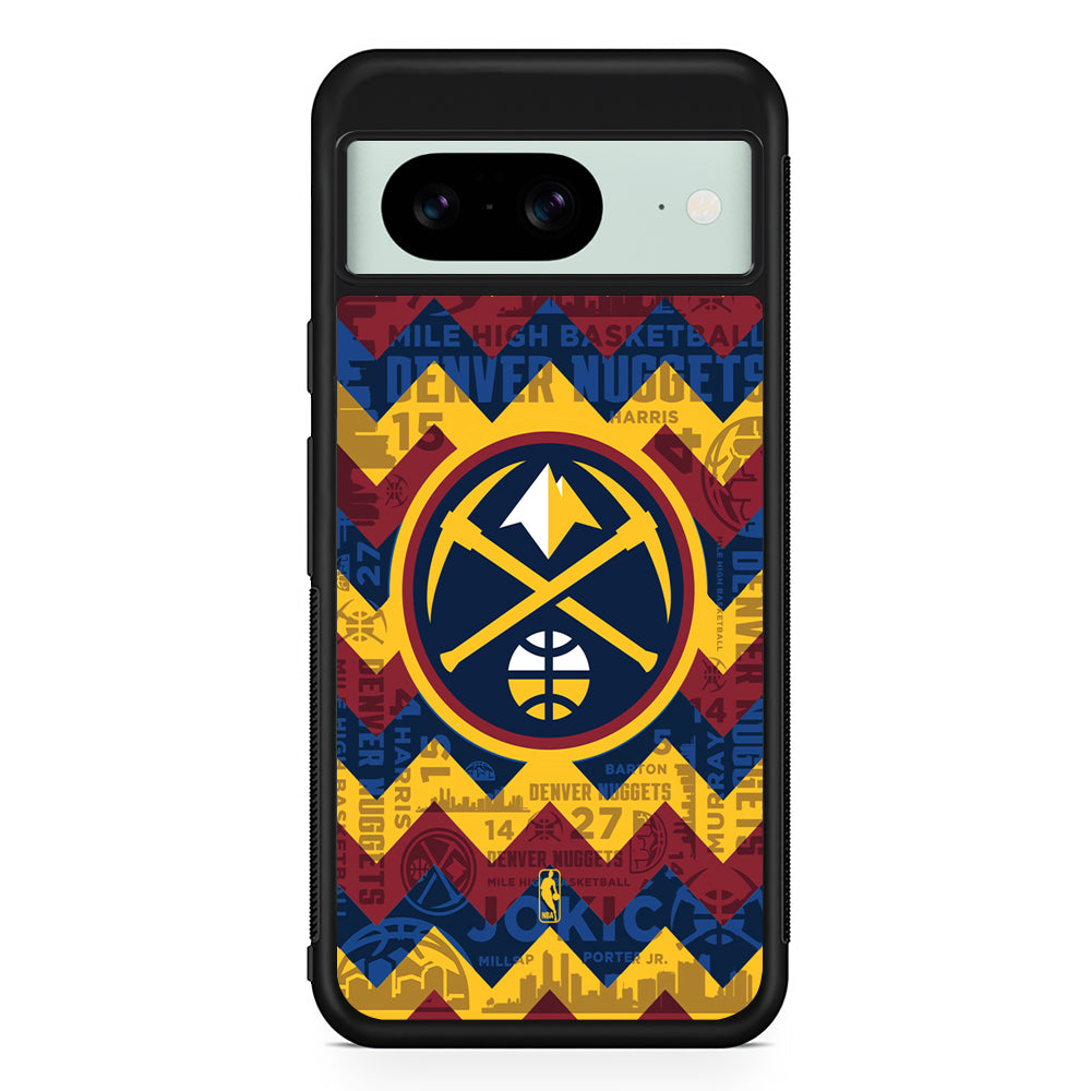 NBA Denver Nuggets Chevron Google Pixel 8 Case | Durable Protective Cover for Google Pixel 8