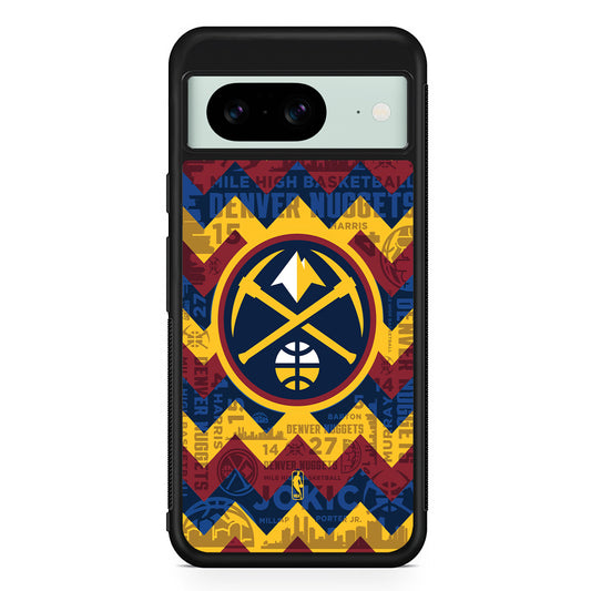 NBA Denver Nuggets Chevron Google Pixel 8 Case | Durable Protective Cover for Google Pixel 8